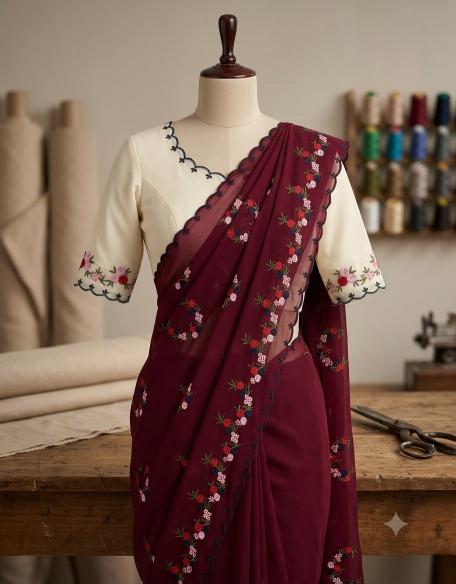 Svara georgette sarees in bulk